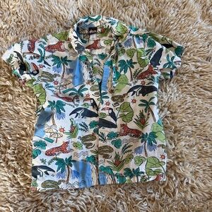 Zara Kids Jungle Adventure Shirt - Green, Blue, White
